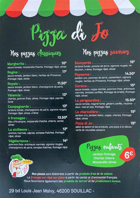 Pizza Di Jo à Souillac Menu Et Photos