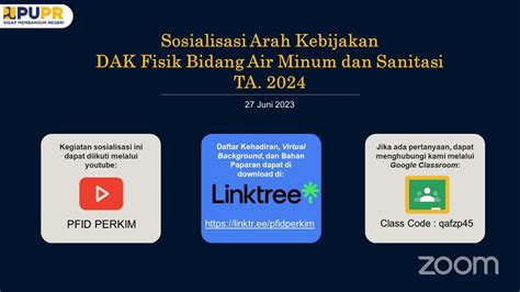 Sosialisasi Arah Kebijakan DAK Fisik Bidang Air Minum Dan Sanitasi TA