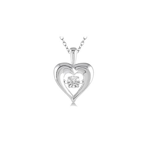 Silver Emotion Heart Shape Diamond Pendant Dunkin S Diamonds