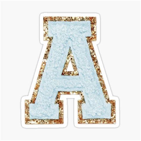 The Letter Sticker In Gold And Green Glitter