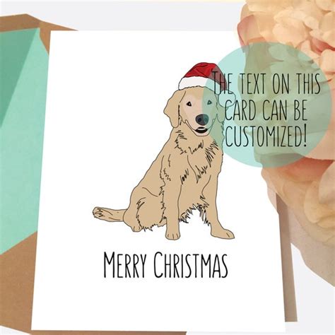 Golden Retriever Christmas Cards Golden Retriever Card | Etsy