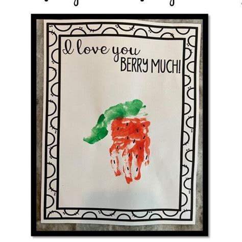 Berry Handprint Card Love Birthday Etsy