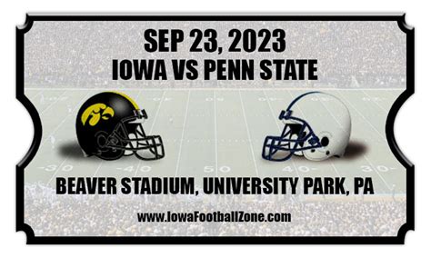 Iowa Hawkeyes Vs Penn State Nittany Lions Football Tickets 09 23 23