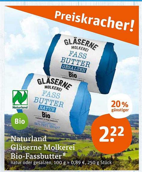 Naturland Gläsere Molkerei Bio fassbutter Angebot bei Tegut 1Prospekte de