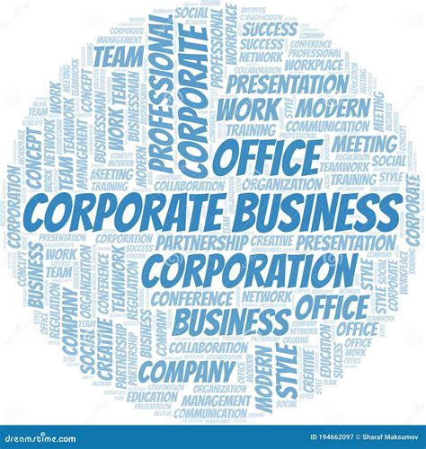 Corporate Business Vector Word Cloud Made With Text Only Stock