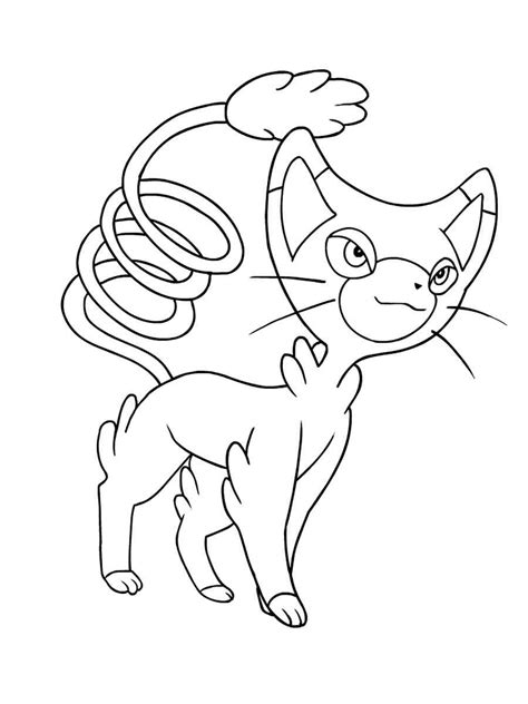 Glameow Pokemon Coloring Pages Free Printable