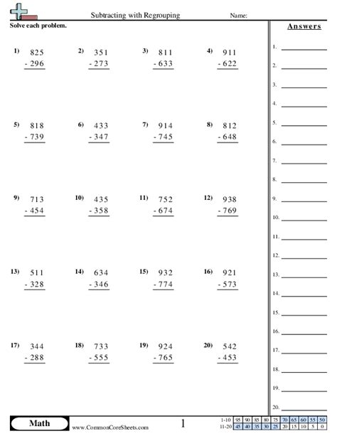 Subtracting With Regrouping Worksheet Download Worksheets Library
