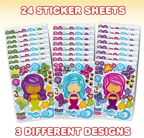 Artcreativity Make Your Own Mermaid Sticker Set 24 Sheets Customizab