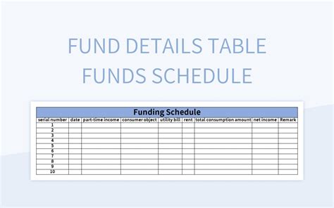 Free Fund Schedule Templates For Google Sheets And Microsoft Excel