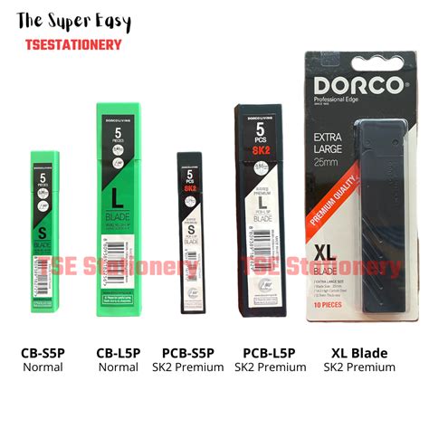 Dorco Cutter Blade Small (9mm) / Big (18mm) / XL (25mm) For Cutter Knife Carbon Steel | Shopee ...