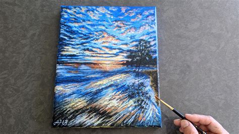 Sunset painting tutorial video. The full tutorial video link is in the ...