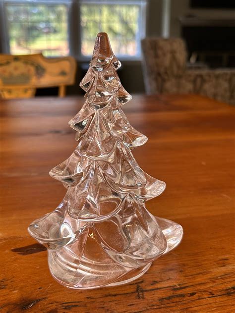 Vintage Clear Crystal Glass Christmas Tree 6 Hollow Etsy