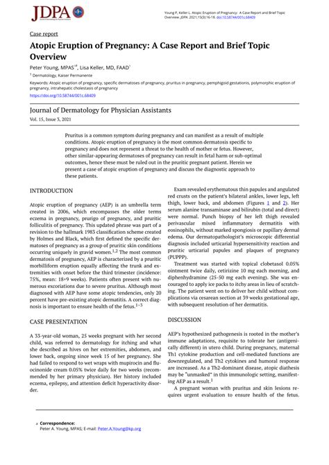 (PDF) Atopic Eruption of Pregnancy: A Case Report and Brief Topic Overview