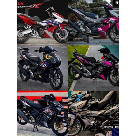 COVERSET HONDA RS X 150 BODYSET RS X Siap Tampal Sticker High Quality