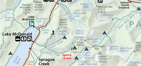 Location and trails - Sperry Chalet