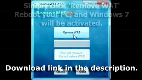 RemoveWAT (2.26) - Windows 7 Activator (Removes Windows Genuine) - YouTube
