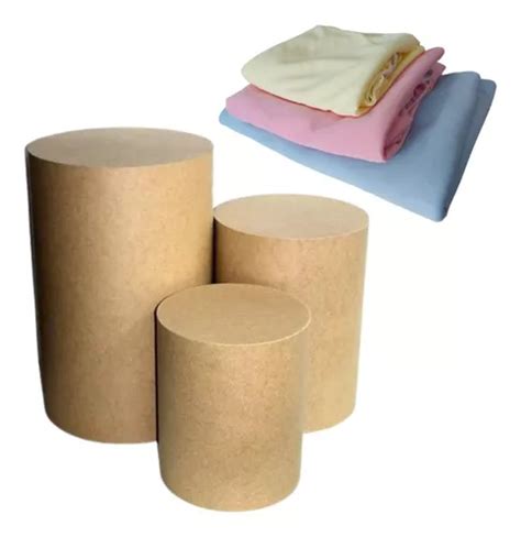 Trio Mesa Cilindro Mdf Kit Capas Varias Cores Lisas Parcelamento