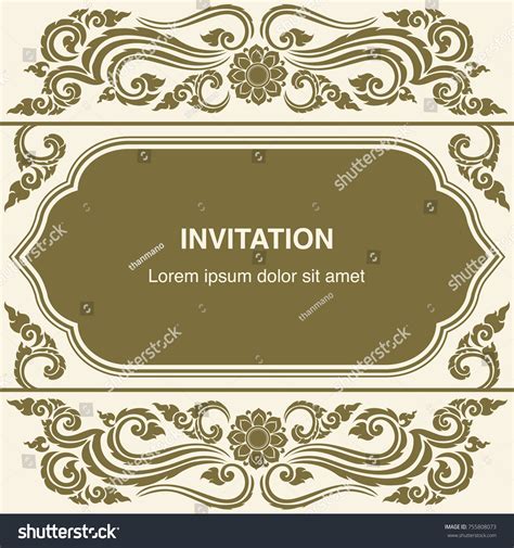 Greeting Card Vector Background Frame Border Stock Vector (Royalty Free ...