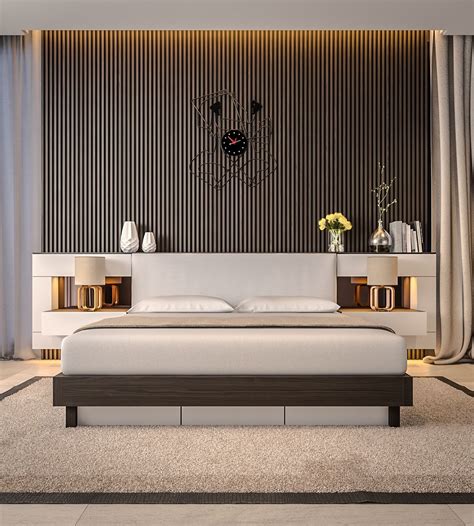 Beautiful Examples Of Bedroom Accent Walls That Use Slats To Look