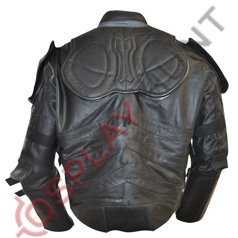 Batman The Dark Knight Rises Motorcycle Leather Jacket Red Logo