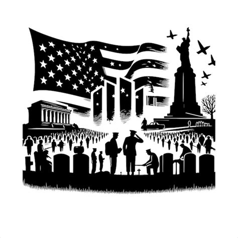 Premium Vector Memorial Day Silhouettes Vector Soldier With Usa Flag