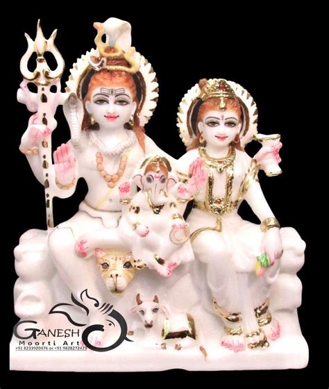 Traditional Hindu Gauri Shankar White Marble Idol For Home At Rs