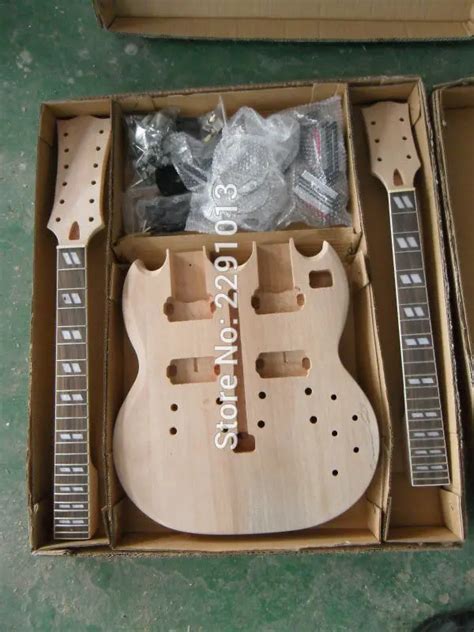 DIY SG Electric Double Neck Guitar Kit Solid Mahogany Body & Neck-in ...