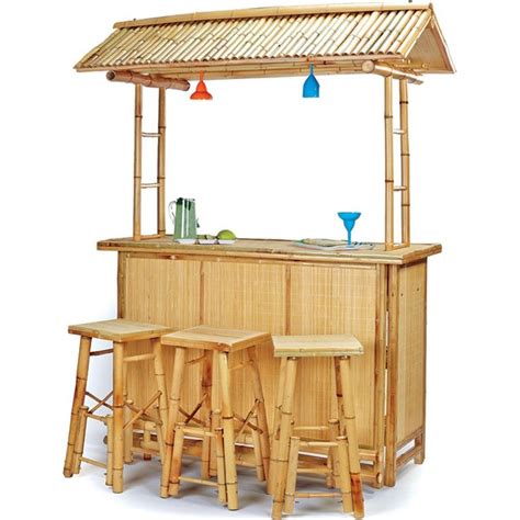 Pc Bamboo Tiki Bar Set Tiki Bar Home Bar Set