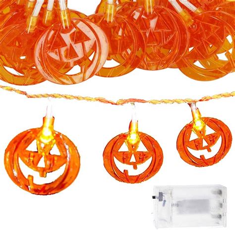 Dekoracja na Halloween łańcuch świetlny dynie girlanda 20 LED 2 funkcje