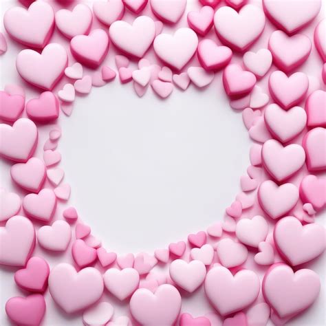 Premium Photo A Heart Shaped Circle With Many Pink Hearts Around It