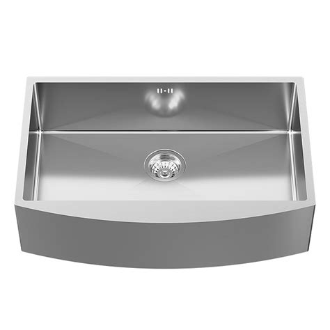 Bower 760 X 500 Brushed Stainless Steel Curved Belfast Kitchen Sink Waste