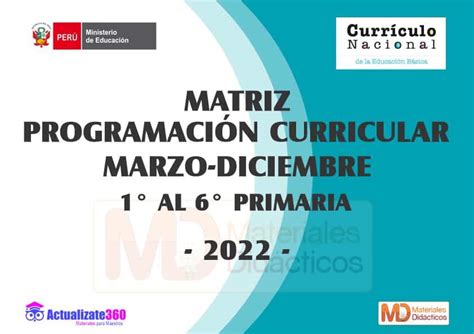 MATRIZ DE LA PROGRAMACION CURRICULAR 1 AL 6 PRIMARIA 2022