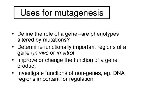 Ppt Study And Engineering Of Gene Function Mutagenesis Powerpoint