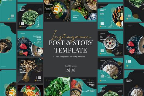 Healthy Food Instagram Post Template Peterdraw Studio