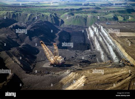 Aerial View Of A Dragline Being Used In The Process Of Coal Surface