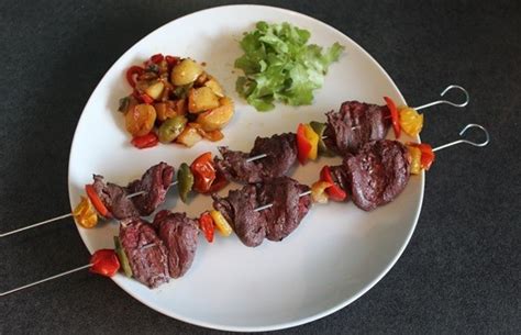 Recette de Brochettes de cœurs de canard et poivrons