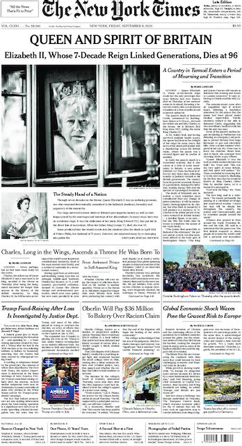 The New York Times In Print For Friday Sep 9 2022 The New York Times