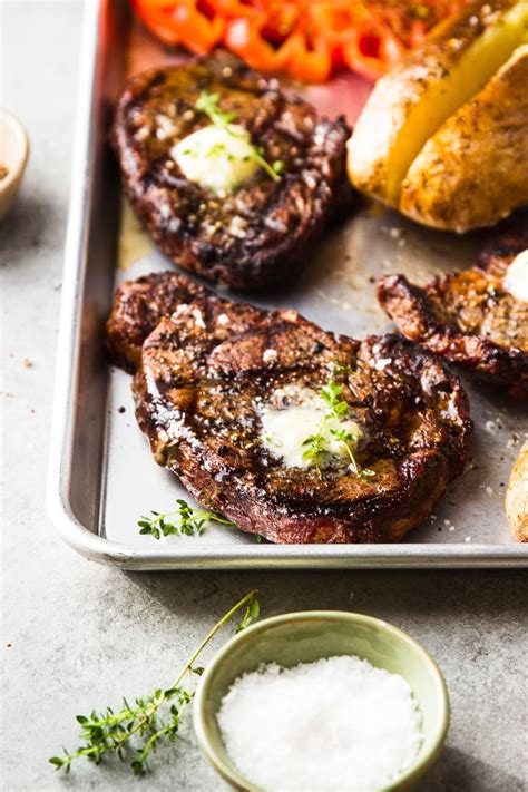 Grilled Rib Eye Steak With Baked Potato Recipe In 2020 Ribs On Grill Ribeye Steak Steak