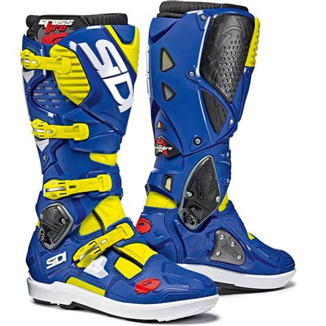 Купить Sidi Crossfire 3 SRS Yellow Fluo/Blue мотоботы для мотокросса ...