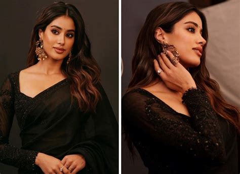 Janhvi Kapoors Latest Ethnic Look Proves That You Cannot Go Wrong With A Black Saree