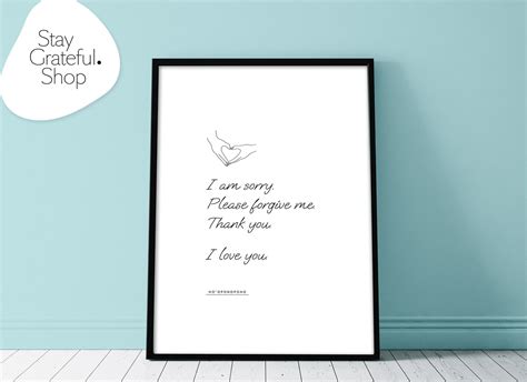 Ho Oponopono Prayer Printable Art Hawaiian Prayer Ho Oponopono Wall Art