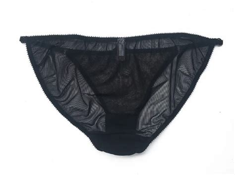 Black Lace Sheer Panties With Front Nude Lining Marianna Giordana Paris