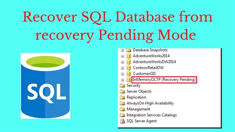 How To Recover Database From Recovery Pending Mode In Sql Server Solved