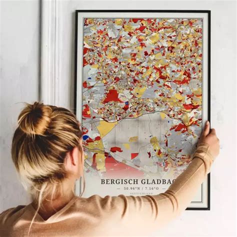 Poster Bergisch Gladbach Im Stil Mondrian UrbanMapDesign