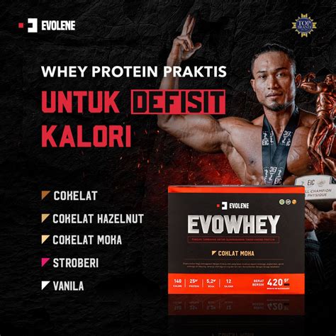 Jual EVOWHEY EVOLENE WHEY PROTEIN 420GR 12 SACHET SUPLEMEN WORKOUT WHEY