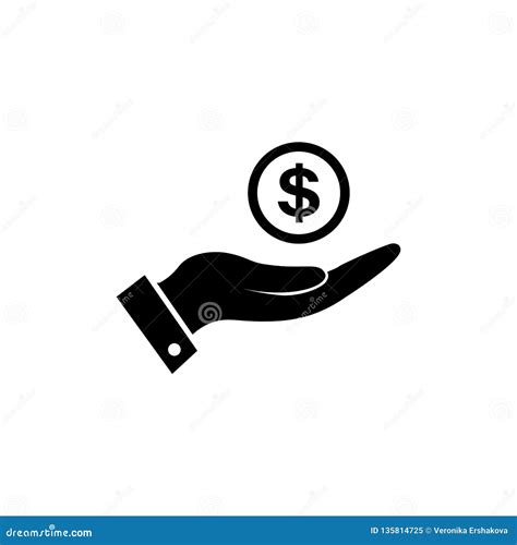 Vector Money In Hand Icon In Black Stock Vector Illustration Of