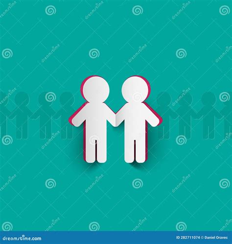 Paper Cut People Holding Hands Stock Vector - Illustration of couple, concept: 282711074