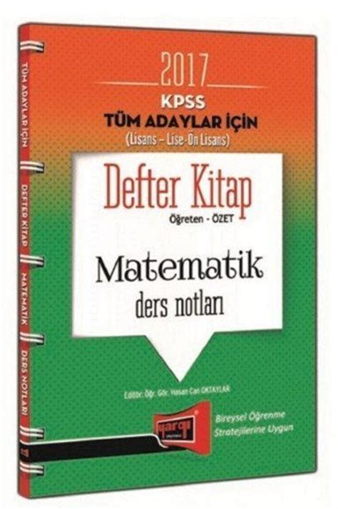 2017 KPSS Genel Yetenek Tüm Adaylar İçin Defter Kitap Matematik Ders