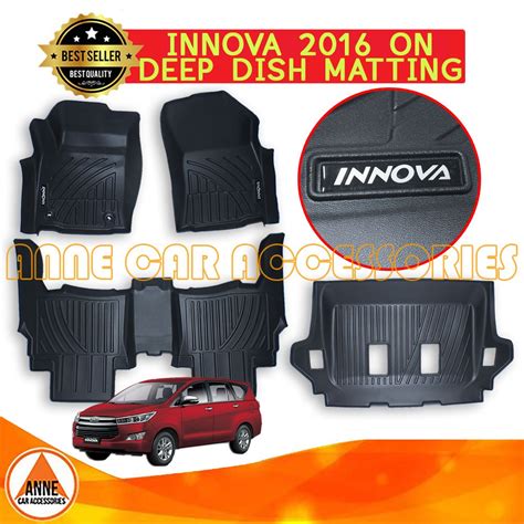 Tpe Black Carbon Fiber Car Deep Dish Matting For Toyota Innova