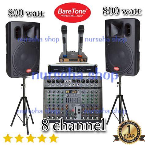 Jual Paket Sound System Outdoor Indoor BARETONE 15 Inch 1600 Watt Mixer